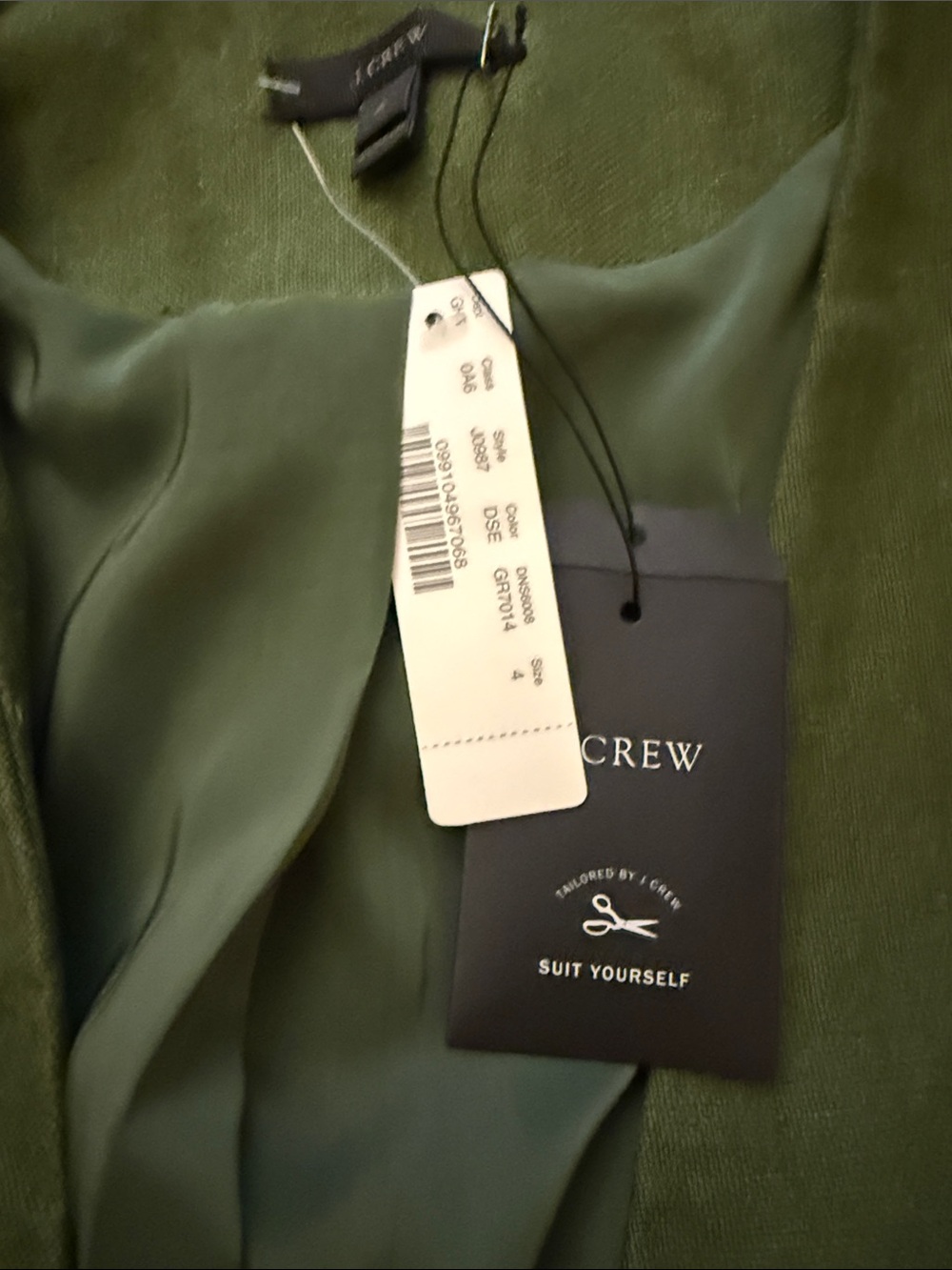 J.Crew Olive Green Womens Linen Tailored Blazer Jacket size 4 - Picture 4 of 13